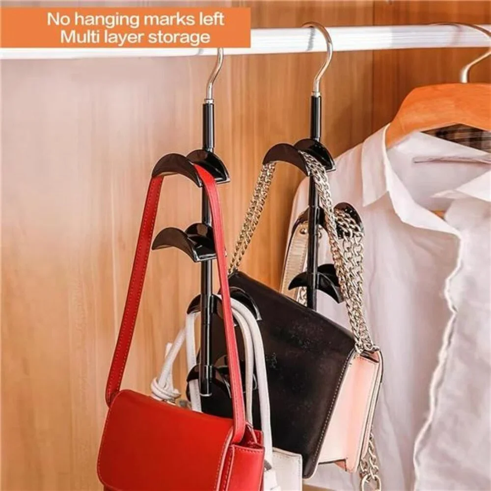 Closet purse organizer hooks 360 rotation bag hanger holder handbag storage hook